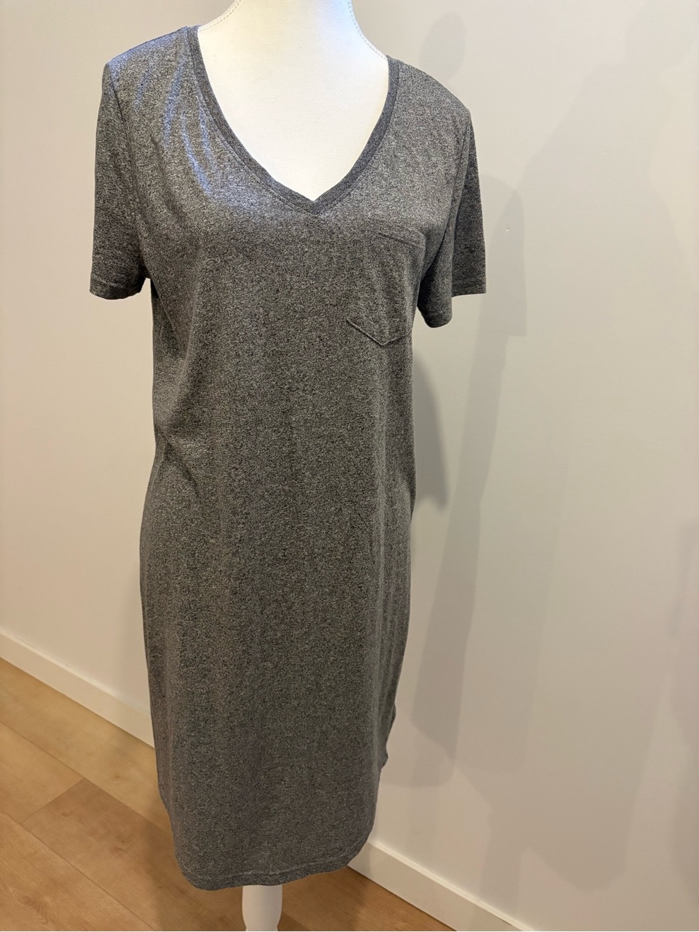 GAP Gray V-Neck Pocket Mini Dress